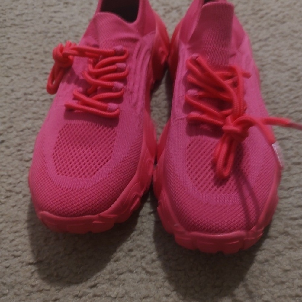 Hot Pink Chunky Sole Sneakers‎ Athletic Shoes Women Size 38